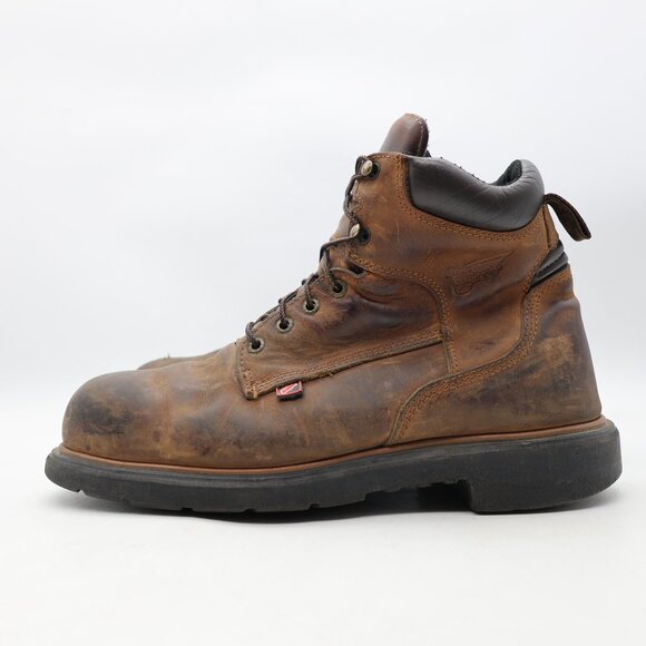 Red Wing Men's 10.5 EE Brown Leather Boots 2212 Steel Toe Work Safety DynaForce - Picture 4 of 10